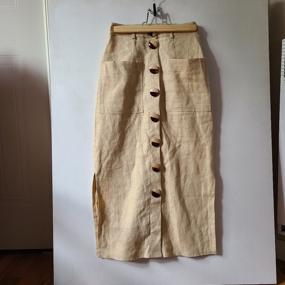NICHOLAS 100% linen midi skirt - Picture 9 of 12